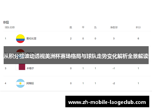 从积分榜波动透视美洲杯赛场格局与球队走势变化解析全景解读